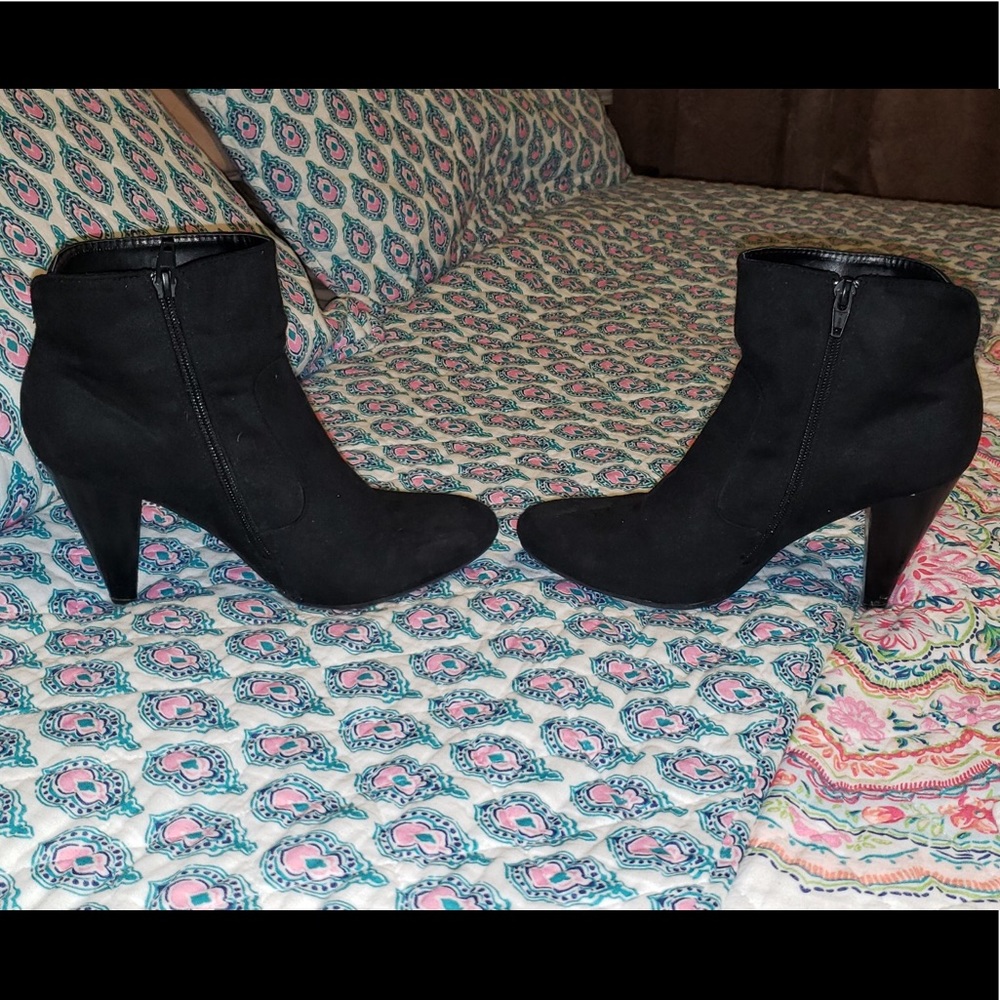 Black suede ankle boots